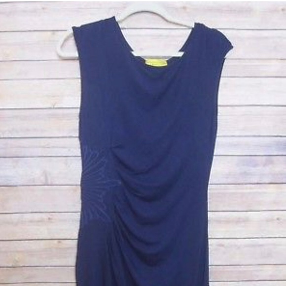 Catherine Malandrino Navy Ruched Dress - Picture 1 of 7